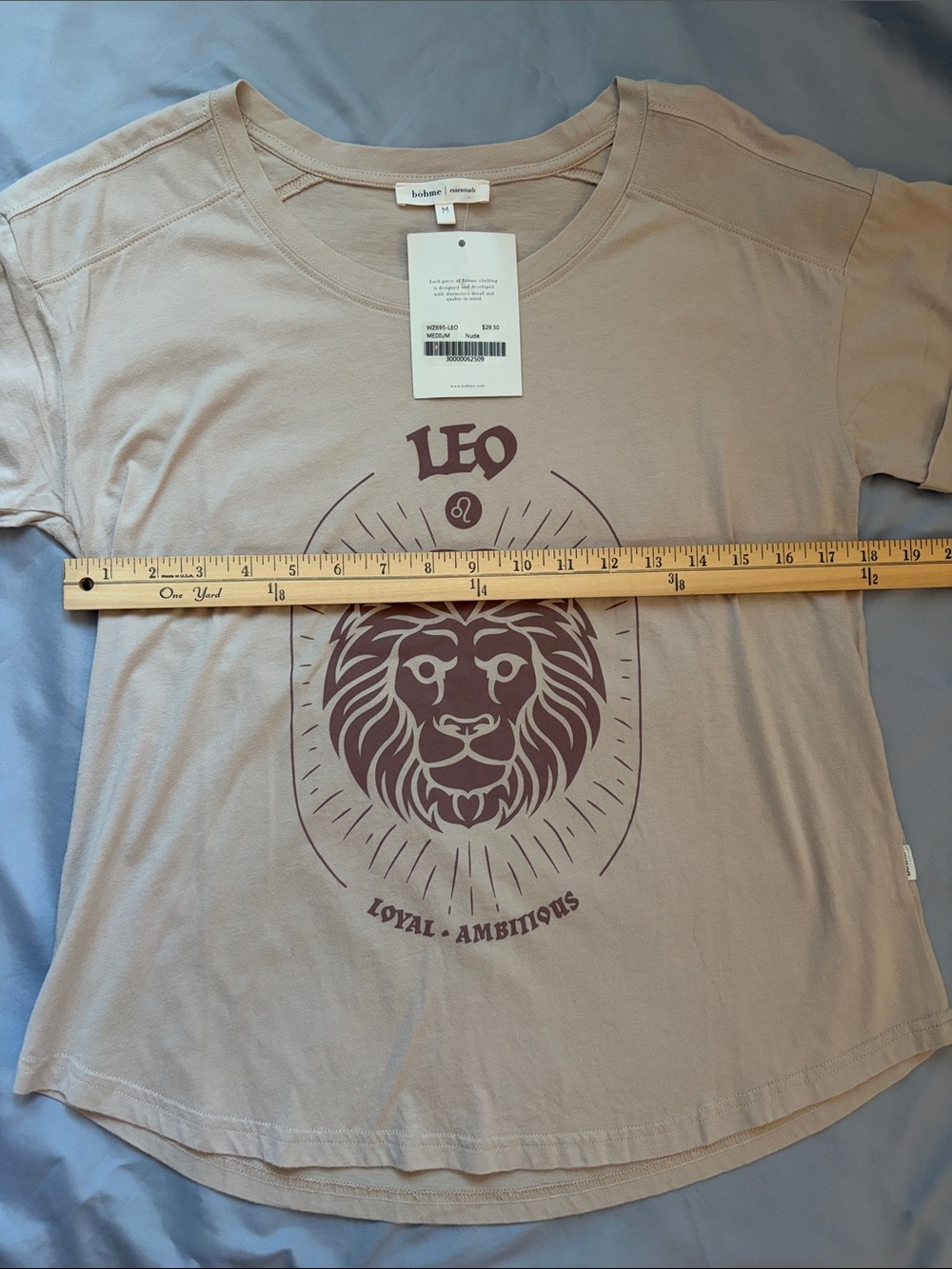 NWT Bohme short sleeve zodiac Leo tee |nude, brown | size medium - Picture 5 of 7